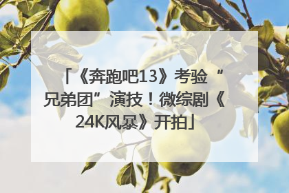 《奔跑吧13》考验“兄弟团”演技！微综剧《24K风暴》开拍