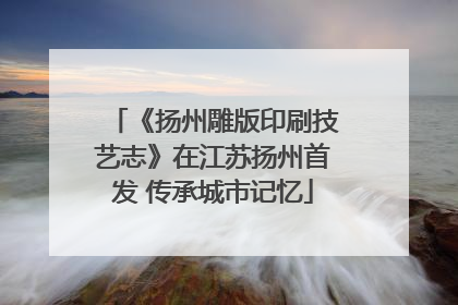 《扬州雕版印刷技艺志》在江苏扬州首发 传承城市记忆
