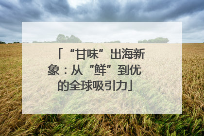 “甘味”出海新象：从“鲜”到优的全球吸引力