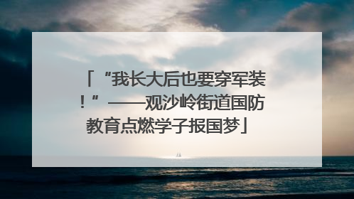 “我长大后也要穿军装！”——观沙岭街道国防教育点燃学子报国梦
