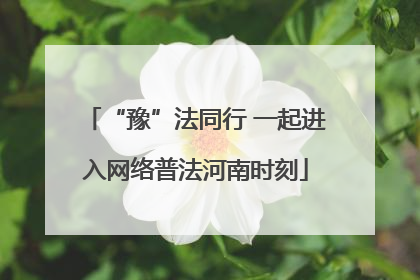 “豫”法同行 一起进入网络普法河南时刻