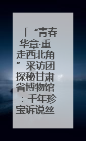 “青春华章·重走西北角”采访团探秘甘肃省博物馆：千年珍宝诉说丝路辉煌