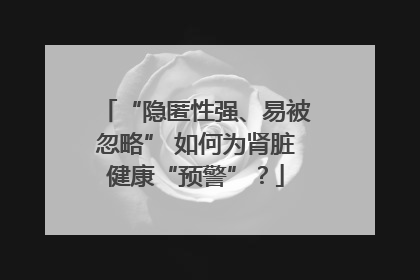 “隐匿性强、易被忽略” 如何为肾脏健康“预警”？