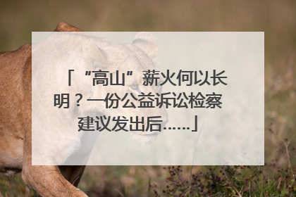 “高山”薪火何以长明？一份公益诉讼检察建议发出后……