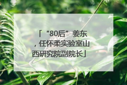 “80后”姜东，任怀柔实验室山西研究院副院长