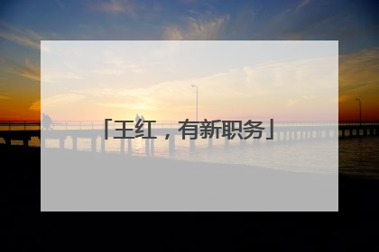 王红，有新职务