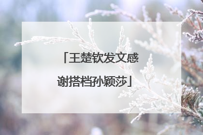 王楚钦发文感谢搭档孙颖莎