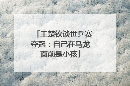 王楚钦谈世乒赛夺冠：自己在马龙面前是小孩