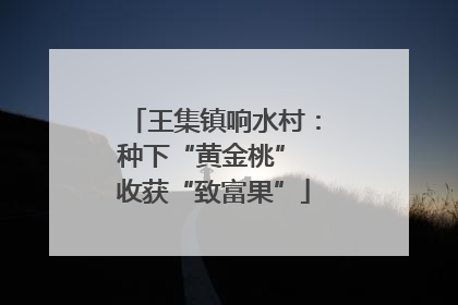 王集镇响水村：种下“黄金桃” 收获“致富果”