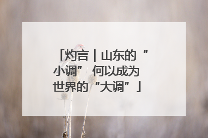 灼言｜山东的“小调” 何以成为世界的“大调”