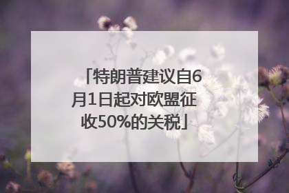 特朗普建议自6月1日起对欧盟征收50%的关税