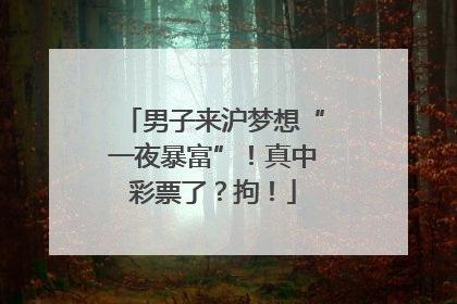 男子来沪梦想“一夜暴富”！真中彩票了？拘！