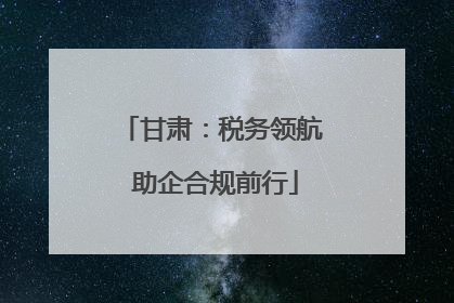 甘肃：税务领航 助企合规前行