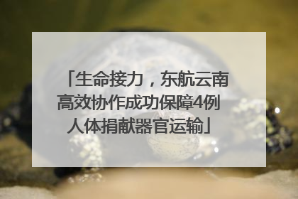 生命接力，东航云南高效协作成功保障4例人体捐献器官运输