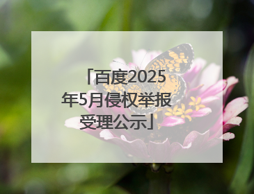 百度2025年5月侵权举报受理公示