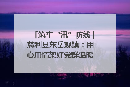 筑牢“汛”防线｜慈利县东岳观镇：用心用情架好党群温暖悠长的“连心桥”