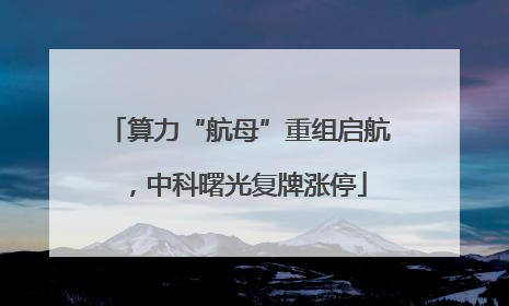 算力“航母”重组启航，中科曙光复牌涨停