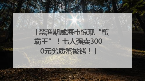 禁渔期威海市惊现“蟹霸王”！七人强卖3000元劣质蟹被铐！