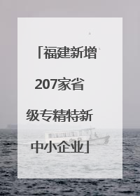 福建新增207家省级专精特新中小企业