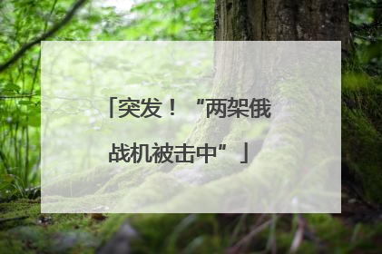 突发！“两架俄战机被击中”