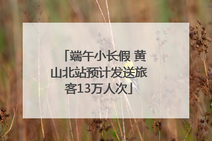 端午小长假 黄山北站预计发送旅客13万人次