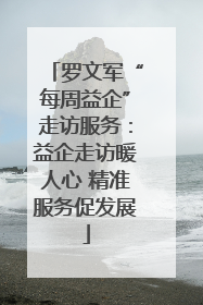 罗文军“每周益企”走访服务：益企走访暖人心 精准服务促发展