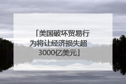 美国破坏贸易行为将让经济损失超3000亿美元