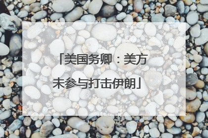 美国务卿：美方未参与打击伊朗