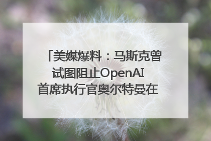 美媒爆料：马斯克曾试图阻止OpenAI首席执行官奥尔特曼在中东的AI交易