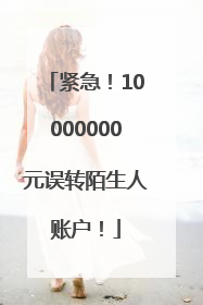 紧急！10000000元误转陌生人账户！