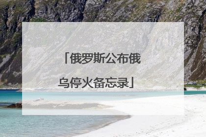 俄罗斯公布俄乌停火备忘录