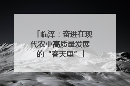 临泽：奋进在现代农业高质量发展的“春天里”