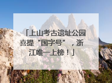上山考古遗址公园喜提“国字号”，浙江唯一上榜！
