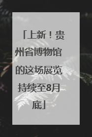 上新！贵州省博物馆的这场展览持续至8月底
