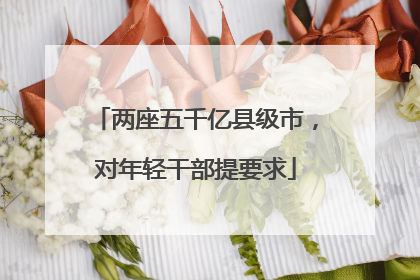 两座五千亿县级市，对年轻干部提要求