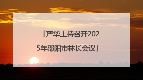 严华主持召开2025年邵阳市林长会议