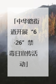 中华路街道开展“6·26”禁毒日宣传活动