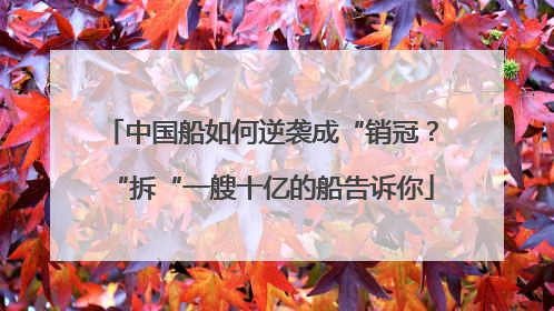 中国船如何逆袭成“销冠？“拆“一艘十亿的船告诉你