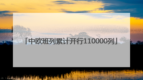 中欧班列累计开行110000列