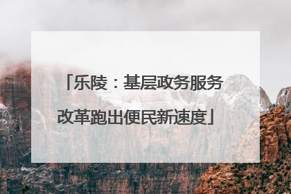 乐陵：基层政务服务改革跑出便民新速度