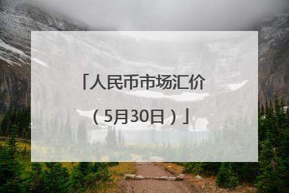 人民币市场汇价（5月30日）