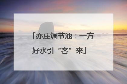 亦庄调节池：一方好水引“客”来