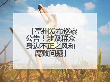 亳州发布巡察公告！涉及群众身边不正之风和腐败问题