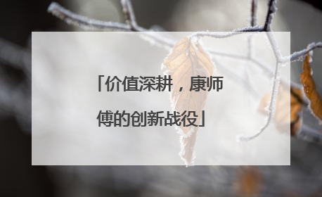价值深耕，康师傅的创新战役