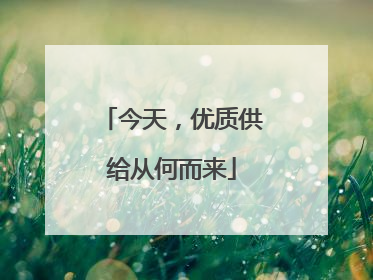今天，优质供给从何而来