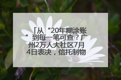 从“20年糊涂账”到每一笔可查？广州2万人大社区7月4日表决，信托制物业如何取“信”？