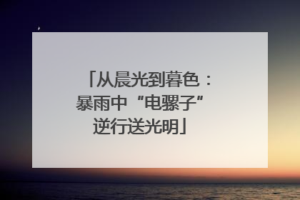 从晨光到暮色：暴雨中“电骡子”逆行送光明