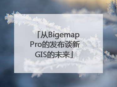 从Bigemap Pro的发布谈新GIS的未来