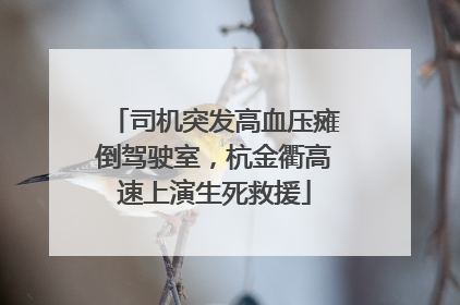 司机突发高血压瘫倒驾驶室，杭金衢高速上演生死救援