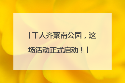 千人齐聚南公园，这场活动正式启动！